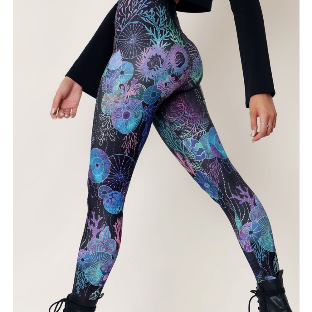Blackmilk FLORAL CORAL HWMF LEGGINGS